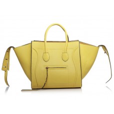 Celine Luggage Phantom Square Tote Bag Lemon s černým lemováním