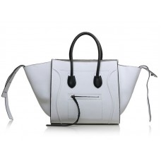 Celine Luggage Phantom Square Tote Bag bílá s černou