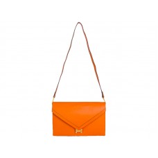 Hermes Pilot Envelope Clutch Orange Se Zlatým Hardwarem