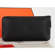 Hermes Zip Peněženka Originální Kožená Černá