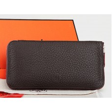 Hermes Zip Wallet Original Leather Chocolate