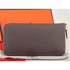 Hermes Zip Wallet Original Leather Grey