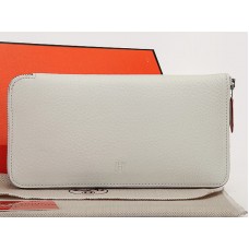 Hermes Zip Wallet Original Leather Meloun White
