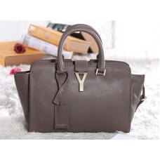 Originální kožená kabelka Yves Saint Laurent Cabas Chyc khaki