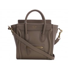 Celine Luggage Mini Tote z telecí kůže khaki