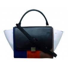 Celine Trapeze ramenní taška Multicolor z telecí kůže Černá/Modrá/Oranžová/Béžová/Bílá