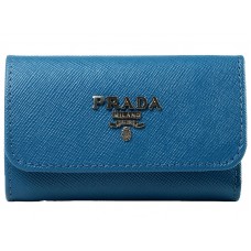 Prada Saffiano 6 klíčenka modrá