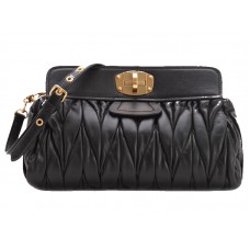 Kabelka Miu Miu Matelasse Oversized Convertible Clutch Black