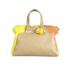 Jaro/léto 2012 Fendi Tricolor Chameleon Convertible Tote béžová/žlutá/oranžová