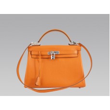 Hermes Kelly 32cm Togo kožená taška oranžová