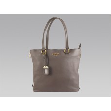 Prada Saffiano Lux Medium Tote, kůže Nappa, šedá