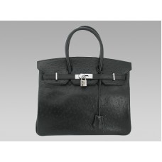 Hermes Birkin 35 cm pštrosí černá