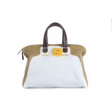 Jaro/léto 2012 Fendi Colorblock Chameleon Convertible Tote béžová/bílá/hnědá