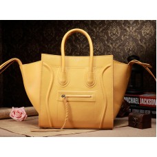 Celibag Phantom Square Tote Bag Epsom Leather Yellow