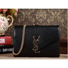 Malá monogramovaná brašna Ysl z černé kůže Matelasse