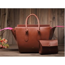 Celibes kabelka Tie Nano s horní rukojetí z kůže, hnědá