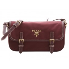 Kabelka Prada Tessuto Bandoliera Crossbody Messenger Taška Burgundsko