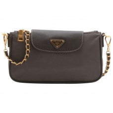 Prada Tessuto Nylon Se Saffiano Koženou Kabelkou Na Zápěstí Šedá