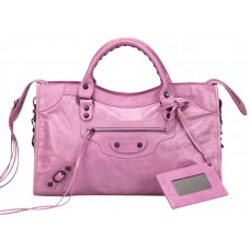 Balenciaga Medium Classic City Bag Pink Fialová