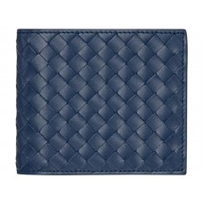 Bottega Veneta Bi-Fold Peněženka Intrecciato Vn Blue
