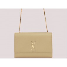 Velká kabelka Saint Laurent Ysl Kate Chain Chain v meruňkové barvě H-yslshsg073330md