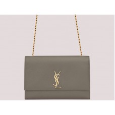 Velká kabelka Saint Laurent Ysl Kate s řetízkem, šedá, H-yslshsg073330md2