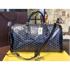 Goyard Goyardine Croisiere 45 tmavě modrá s tmavě modrým koženým lemem 2309-2