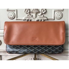 Goyard Goyardine Sainte Marie Soft Clutch černá s hnědým koženým lemem
