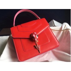 Bvlgari klopný kryt Serpenti Forever 18cm telecí kůže růžová a červená