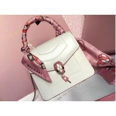 Bvlgari Klapkový kryt Serpenti Forever 18cm telecí kůže bílá