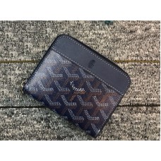 Malá peněženka Goyard Chevron na zip tmavě modrá