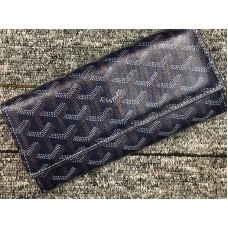 Dlouhá peněženka Goyard Varenne Chevron tmavě modrá