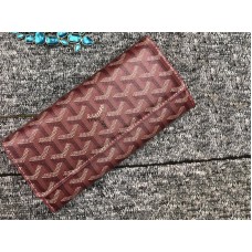 Goyard Varenne Chevron Long Wallet Burgundsko