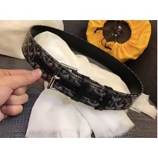 Kožený pásek Goyard Chevron Goyardine černý