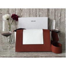 Celine Střední Taška přes rameno Calskin vínová a bílá