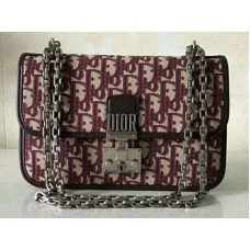 Hodinky Dior Dioraddict Flap Canvas stříbrné hardware vínové d1006943