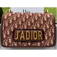 Hodinky Dior J'Adior Flap Canvas se zlatým kováním, vínové, d10050301