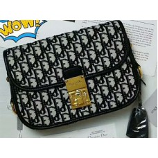 Plátěná kabelka Dior Oblique Gold Signature černá d100670