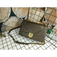 Kabelka Dior Diorama z telecí kůže ve věku zlata, šedá, d17713