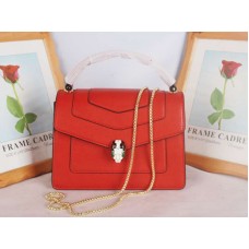 Bvlgari klopný kryt Serpenti Forever 25cm telecí kůže červená