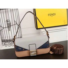Kabelka Fendi Baguette Ff Crossbody modrošedá