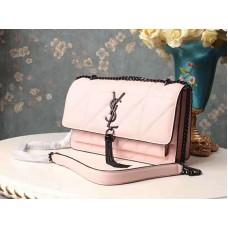 Saint Laurent Jamie Medium Carré Rive v růžové barvě od Clafskin