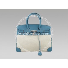 Hermes Blue Jean Togo a toile Birkin 35