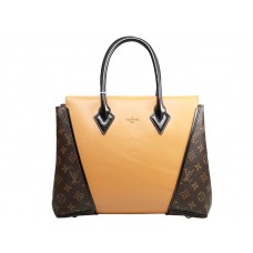 Louis Vuitton W kabelka s monogramem a kůží PM Camel