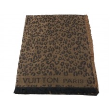 Šála Louis Vuitton s leopardím potiskem, hnědá