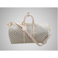Kabelka Louis Vuitton Damier Azur Keepall 55 s ramenním popruhem