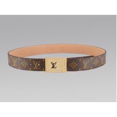 Pásek Louis Vuitton Cut Monogram se zlatou sponou s logem
