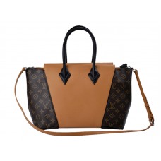 Louis Vuitton W kabelka s monogramem a kůží PM hnědá