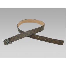 Louis Vuitton Initials Damier Stříbrná přezka na opasek