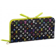 Louis Vuitton Monogram Multicolore Černá Neobvyklá Peněženka Pistáciová